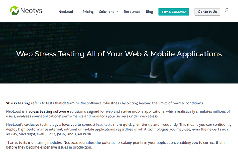 Web stress testing