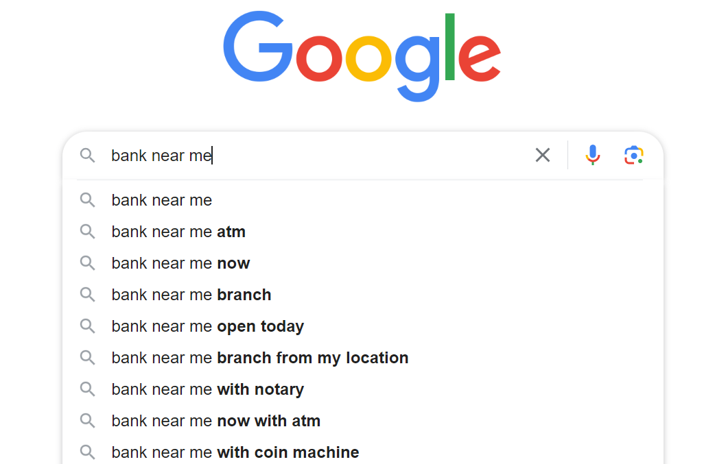 bank near me search